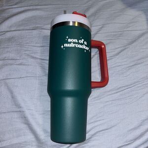 Altar'd State Christmas Travel Tumbler "Son Of A Nutcracker" Green & Red B1